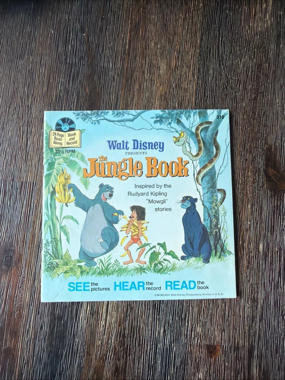 Disney The Jungle Book Picture & Record Set - Blue and Green Cover
